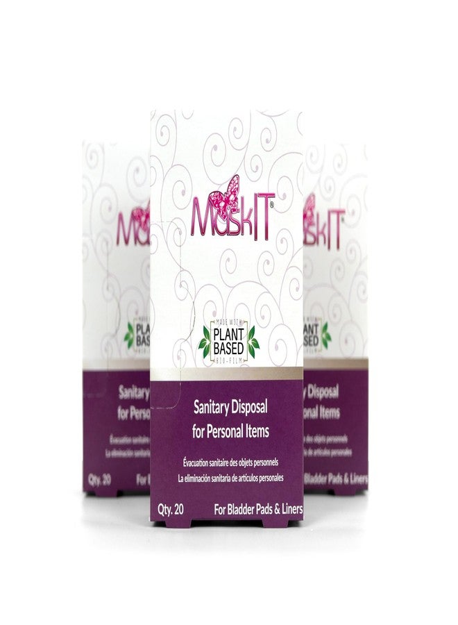 MaskIT Disposal Bags for Bladder Pads & Liners — Value Pack — Sanitary Disposal Bags For Incontinence Pads & Panty Liners — 3 Pack, 60 Count - Image 1